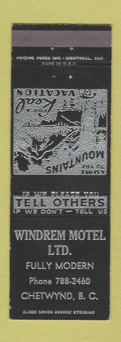 Matchbook Cover - Windrem Motel Chetwynd BC