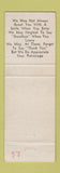 Matchbook Cover - Windrem Motel Chetwynd BC