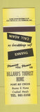 Matchbook Cover - Billard's Tourist Home Port Au Choix NL NF