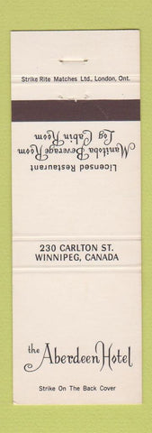 Matchbook Cover - Aberdeen Hotel Winnipeg MB