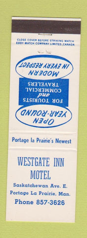 Matchbook Cover - Westgate Inn Motel Portage La Prairie MB