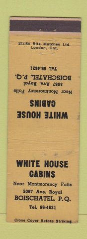 Matchbook Cover - White House Cabins Boischatel QC WEAR