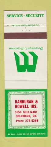 Matchbook Cover - Danduran Howell Insurance Columbus OH