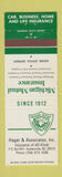 Matchbook Cover - Hager Associates Insurance Huntersville NC