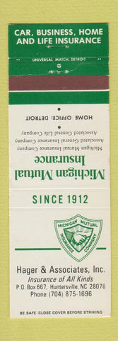 Matchbook Cover - Hager Associates Insurance Huntersville NC