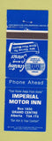 Matchbook Cover - Imperial Motor Inn Grand Centre AB WEAR