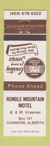 Matchbook Cover - Rundle Motel Canmore AB