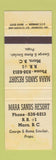 Matchbook Cover - Mara Sands Resort Mara BC