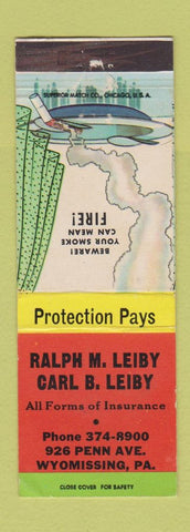 Matchbook Cover - Ralph Leiby Insurance Wyomissing PA