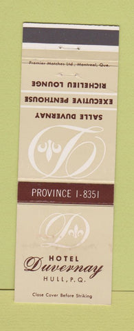 Matchbook Cover - Hotel Duvernay Hull QC WEAR