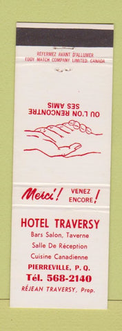 Matchbook Cover - Hotel Traversy Pierreville QC