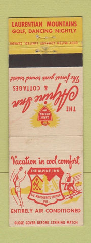 Matchbook Cover - Alpine Inn Laurentian Mountains QC Ste Marguerite Station