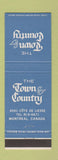 Matchbook Cover - Town and Country Montreal QC