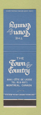 Matchbook Cover - Town and Country Montreal QC