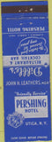 Matchbook Cover - Pershing Hotel Utica NY