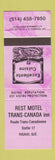 Matchbook Cover - Rest Motel Trans Canada Rigaud QC