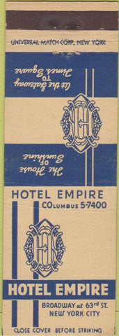 Matchbook Cover - Hotel Empire New York City