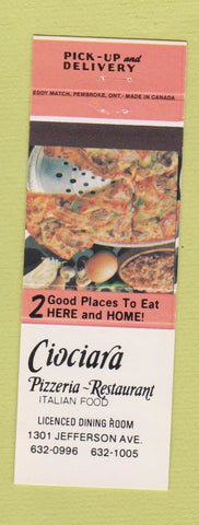 Matchbook Cover - Ciociara Pizza Canada