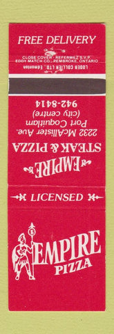 Matchbook Cover - Empire Steak and Pizza Port Coquitlam BC