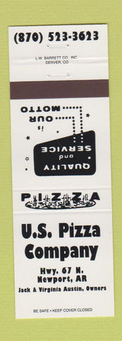 Matchbook Cover - US Pizza Company Newport AR WHITE