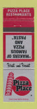 Matchbook Cover - Pizza Palace Restaurants