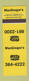 Matchbook Cover - MacGregor's Pizza