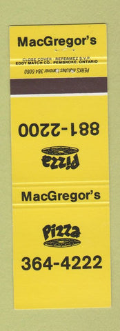 Matchbook Cover - MacGregor's Pizza