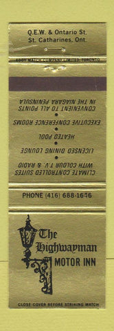 Matchbook Cover - Highwayman Motor Inn St Catharines ON