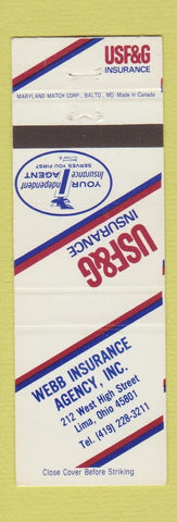 Matchbook Cover - USF&G Insurance Webb Lima OH