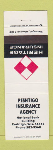 Matchbook Cover - Heritage Insurance Peshtigo WI