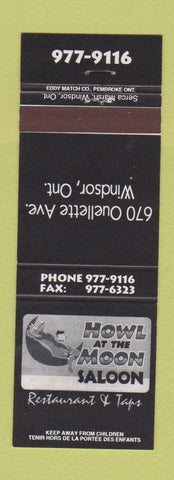 Matchbook Cover - Howl at the Moon Saloon Windsor ON