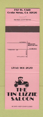 Matchbook Cover - Tin Lizzie Saloon Costa Mesa CA PINK