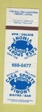 Matchbook Cover - Casa Sports Vimont Bar Laval QC Billiards