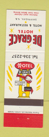 Matchbook Cover - De Grace Hotel Shippagan NB