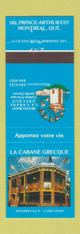 Matchbook Cover - La Cabane Grecque Montreal QC
