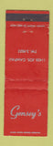 Matchbook Cover - Gensey's