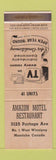 Matchbook Cover - Amazon Motel Restaurant Winnipeg MB WEAR
