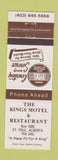 Matchbook Cover - Kings Motel Restaurant St Paul AB