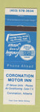Matchbook Cover - Coronation Motor Inn AB
