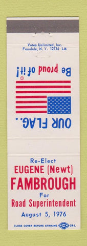 Matchbook Cover - Eugene Fambrough for Road Superintendent 1976
