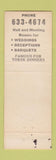 Matchbook Cover - Wergeland Society Racine WI