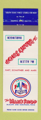 Matchbook Cover - The Man's Shop Clothes McAllen Harlingen TX