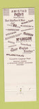 Matchbook Cover - The Man's Shop Clothes McAllen Harlingen TX