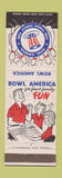 Matchbook Cover - Bowling America Baltimore Washington DC