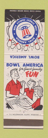 Matchbook Cover - Bowling America Baltimore Washington DC