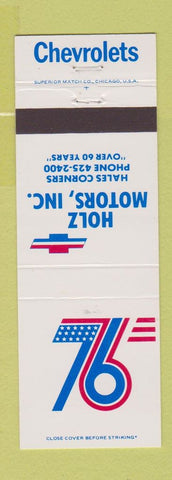 Matchbook Cover - Holz Motors Chevrolet Hales Corners WI 1976