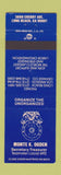 Matchbook Cover - Monte Ogden Teamsters Union Long Beach CA