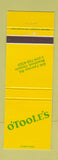 Matchbook Cover - O'Toole's Brantford ON