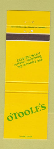 Matchbook Cover - O'Toole's Brantford ON