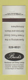 Matchbook Cover - Brook's Restaurant Hamilton ON GRAY